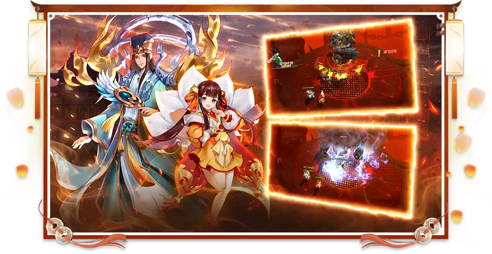 ฉากต่อสู้ในโหมดรวมพลังกิลปราบบอสโลกของเกมสามก๊กไร้พ่าย